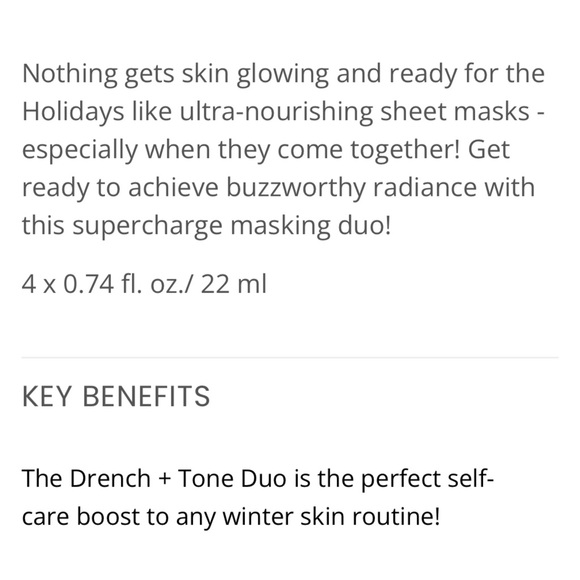 NIB Karuna Drench & Tone Sheet Mask Duo Set of 4 - Picture 6 of 7